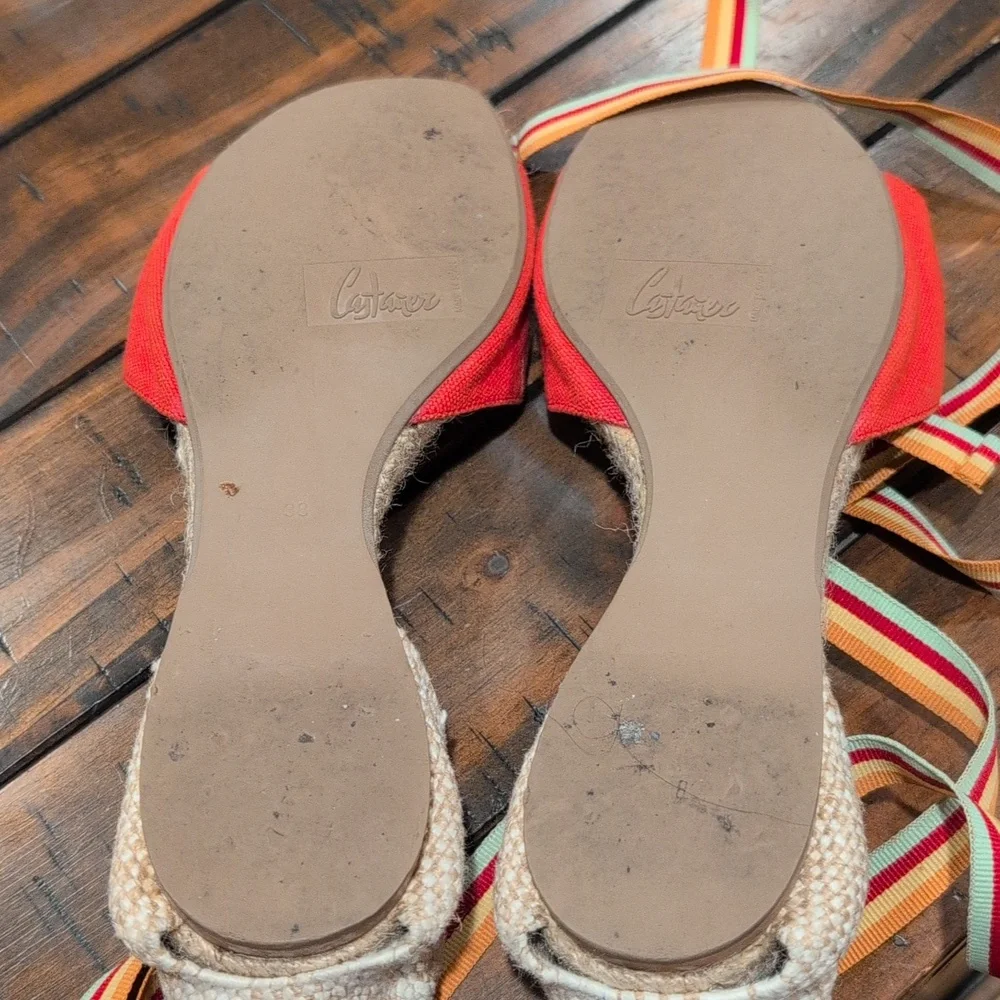 Castaner Open Toe Flat Lace Up Espadrilles